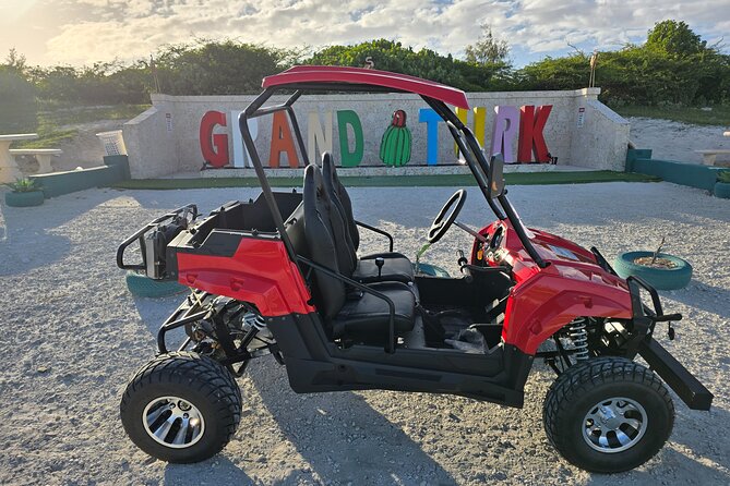 2 Seater Side by Side Guided Adventure Tour in Grand Turk - The Grand Turk welcome sign and your first island photos
