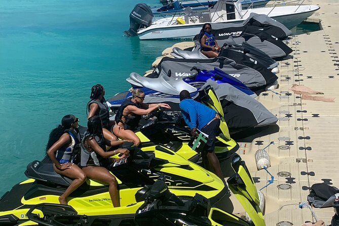 Jet Skiing around La famille ship and smaller pristine cays - The water can be beautiful and bumpy