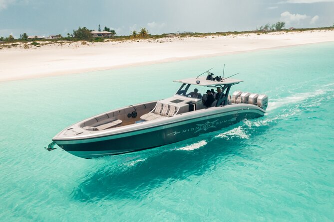 Midnight Sun Charters - 43ft Midnight Express - Noah’s Ark Beach Club for Food and Drinks