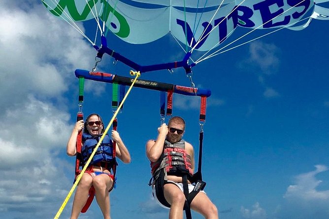 Private 4hr Parasail - Snorkel & Water-Sports Adventure, Turks and Caicos - Parasailing from the boat deck